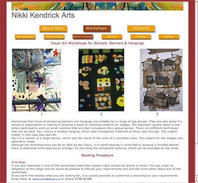 artist website design
